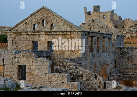 Rovine romane di Serjilla una delle città morte in Siria Foto Stock