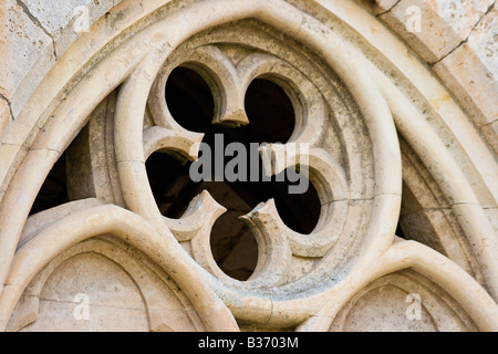 Finestra in un corridoio con soffitto a volta all'interno di Crak Des Chevaliers o Al Hosn Castello dei Crociati in Siria Foto Stock