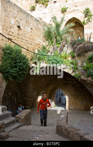 All'interno della Città Vecchia e il castello di Cruscader Tartous in Siria Foto Stock