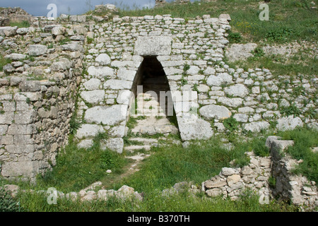 Le antiche rovine di Ugarit a Laodicea in Siria Foto Stock