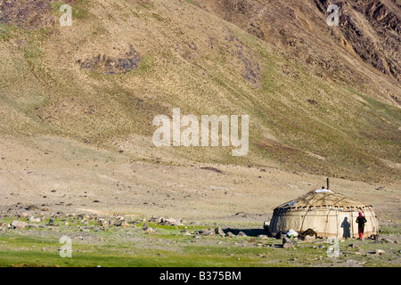 In yurta Village Jalang nel Pamirs in Tagikistan Foto Stock