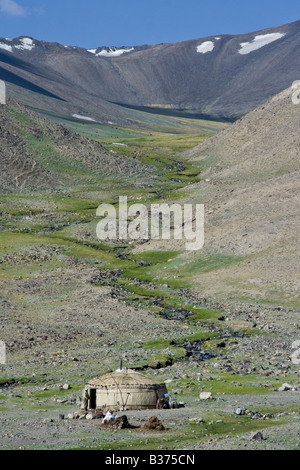 In yurta Village Jalang nel Pamirs in Tagikistan Foto Stock