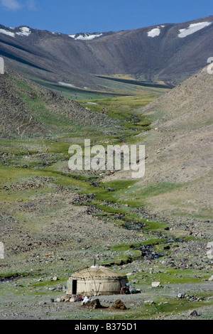 In yurta Village Jalang nel Pamirs in Tagikistan Foto Stock