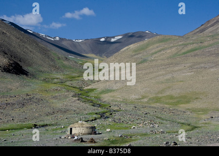 In yurta Village Jalang nel Pamirs in Tagikistan Foto Stock