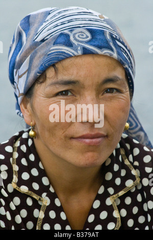 Donna uigura a Kashgar nella provincia dello Xinjiang Cina Foto Stock