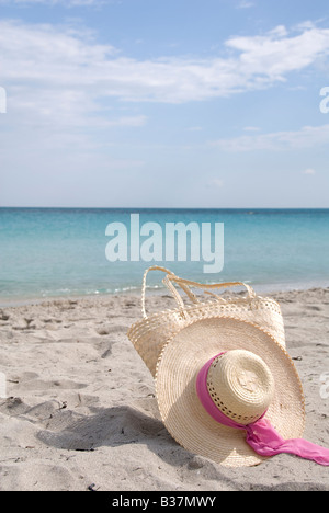 Seacape con un cappello di paglia Foto Stock