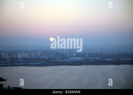 Il sorgere del sole a Kiev Foto Stock