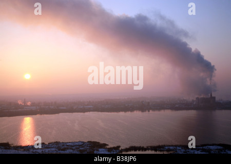 Il sorgere del sole a Kiev Foto Stock