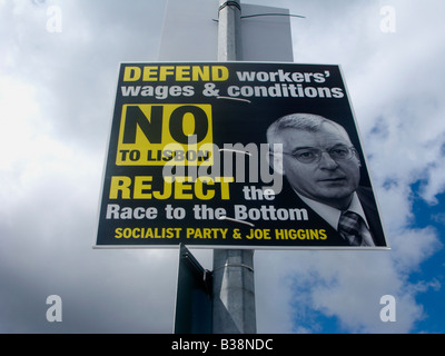 Irlandese partito socialista è Joe Higgins dice no al trattato di Lisbona Foto Stock