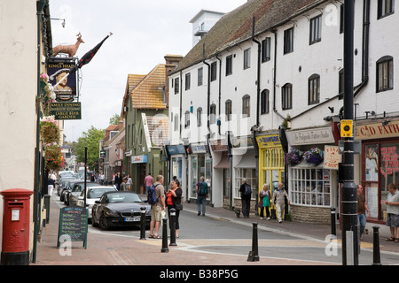 La High Street nel vecchio quay area del porto di Poole Dorset Foto Stock