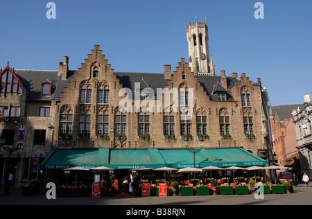 Tom Pouce ristorante nel Burg nella città vecchia di Bruges Belgio Sito Patrimonio Mondiale UNESCO Foto Stock