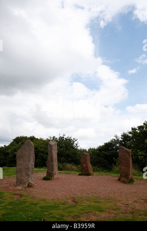 Quattro follia di pietra sulla cima della collina di adams parte delle colline clent parte del National Trust Worcestershire Inghilterra Regno Unito Foto Stock