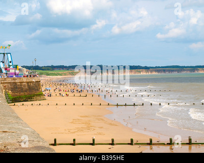 La spiaggia nord e bay a Bridlington,North Yorkshire, Regno Unito. Foto Stock