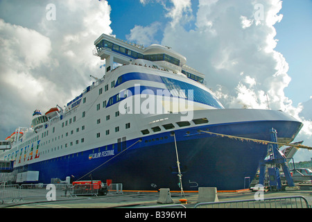 Norwegen, Faehrschiff der linea di colore, Norvegia ferry boat Foto Stock