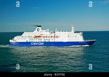 Norwegen, Faehrschiff der linea di colore, Norvegia ferry boat Foto Stock