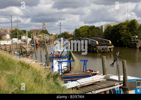La haven boston riverside barche lincolnshire Inghilterra Foto Stock