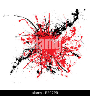 Splat inchiostro due tonalità di colore sfondo ideale o icona Foto Stock