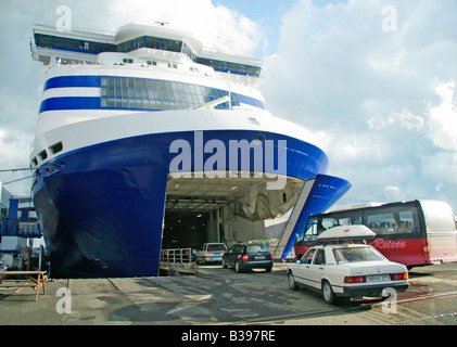 Norwegen, Faehrschiff der linea di colore, Norvegia ferry boat Foto Stock