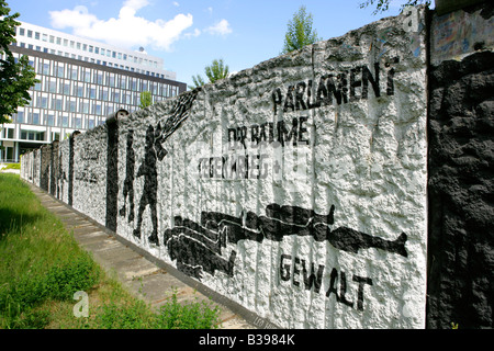 Deutschland, Berlino, pièces der Berliner Mauer, Germania parte del muro di Berlino Foto Stock