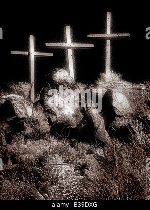 Il cristianesimo e la Pasqua Tre Croci Foto Stock