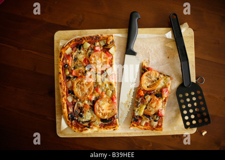 Pizza fatta in casa Foto Stock