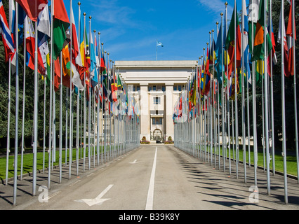 Palazzo delle Nazioni Unite a Ginevra Foto Stock
