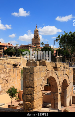 Vista verso la Cattedrale di Murcia, Spagna Foto Stock