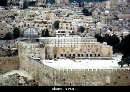 La moschea di Aqsa, il monte del tempio di Gerusalemme Foto Stock