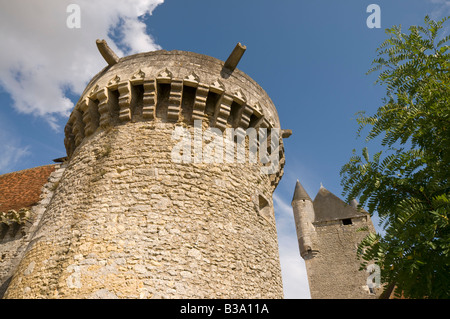 Bridoré castello fortificato, Indre-et-Loire, Francia. Foto Stock