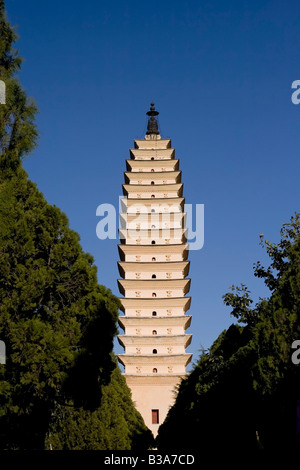 Dali Tre Pagode (San Ta Si), Dali, nella provincia dello Yunnan in Cina Foto Stock