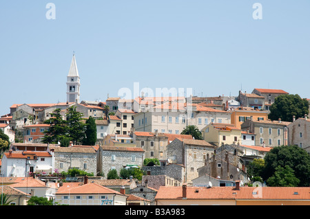 Una vista panoramica di Vrsar in Croazia Foto Stock