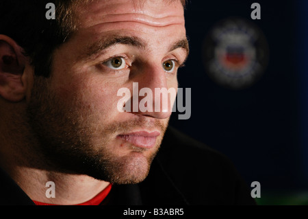 Steve Borthwick nella foto mentre era capitano di rugby dell'Inghilterra e del Bath RFC Foto Stock