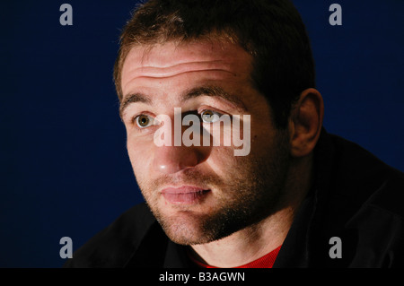 Steve Borthwick nella foto mentre era capitano di rugby dell'Inghilterra e del Bath RFC Foto Stock