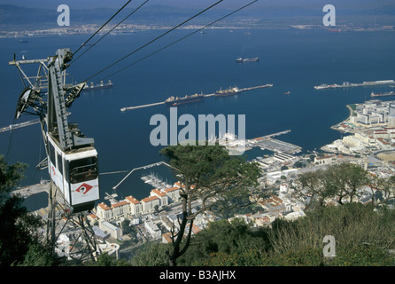 La funivia porta della città presso il porto di Gibilterra Foto Stock