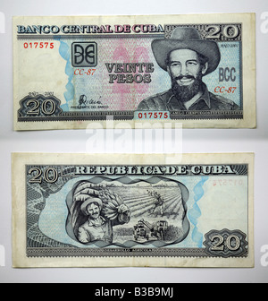 Le banconote di Republica de Cuba con Che Guevara sul Peso Cubano Foto Stock