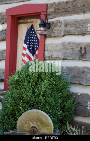 Log Cabin armonia Pennsylvania ex religiosi società comunali di Rappites aka Harmonists Foto Stock