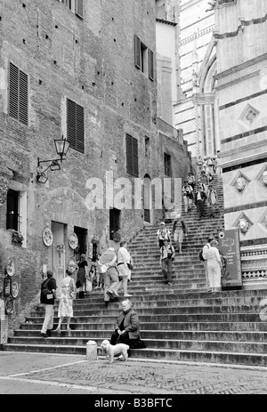 I visitatori a Siena, Toscana, Italia Foto Stock