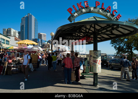 Il Mercato di Pike Place Seattle Washington STATI UNITI D'AMERICA Foto Stock