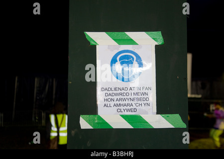 Rumore segnale di avvertimento al Greenman festival 2008 Glanusk Park Brecon Beacons Galles U K Foto Stock