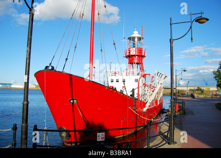 Il Helwick Lightship, Baia di Cardiff, Cardiff Wales, Regno Unito Foto Stock