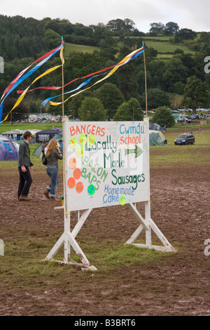 Cartello in Greenman festival 2008 Glanusk Park Brecon Beacons Galles U K Foto Stock