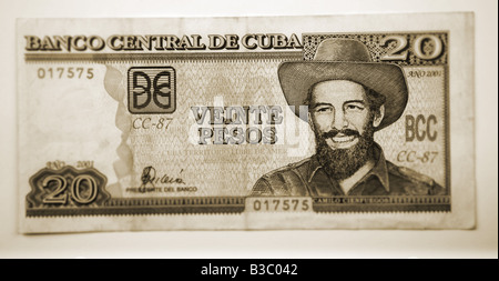 Le banconote di Republica de Cuba con Che Guevara sul Peso Cubano Foto Stock