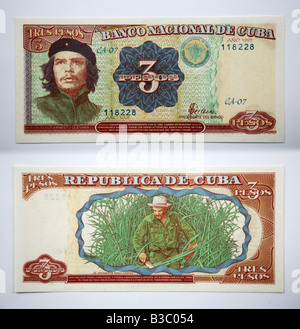 Le banconote di Republica de Cuba con Che Guevara sul Peso Cubano Foto Stock