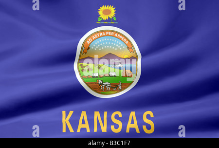 Alta risoluzione bandiera del Kansas Foto Stock