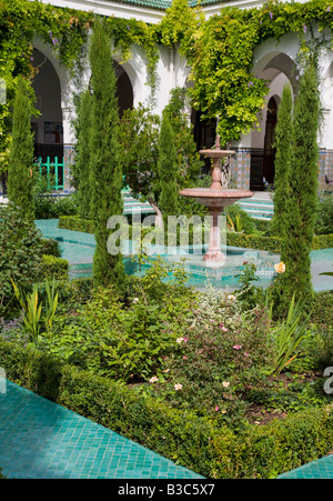 Giardini tranquilli nella grande moschea di Parigi, La Grande Mosquée de Paris Francia Foto Stock