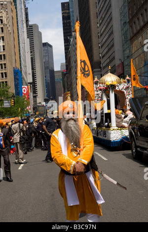 Annuale parata Sikh e festival che ha luogo ogni anno su Broadway a New York City Foto Stock