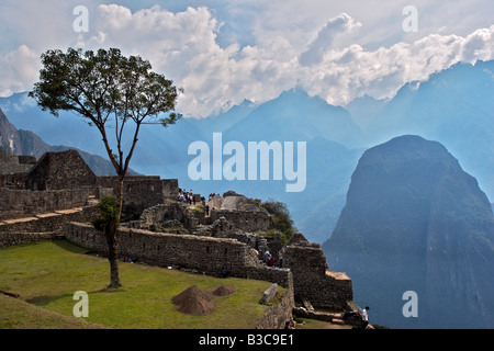 Le rovine della città perduta di Machu Picchu si trova nella regione di Cusco in Perù Foto Stock