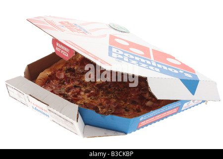 Pizza di carne in scatola di consegna Foto Stock