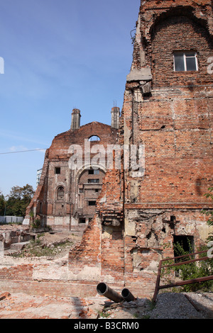Varsavia Polonia le rovine della banca di Polonia come visto nel 2008 è stata la posizione di molto i combattimenti durante la insurrezione di Varsavia Foto Stock