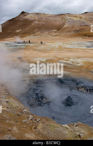 Hverarönd area geotermica, Myvatn, Islanda. Foto Stock